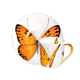 Кофейная пара 100 мл Taitu Butterfly оранжевый
