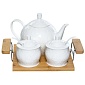 Набор для сервировки с чайником 1200 мл и сахарницами 300 мл на бамбуковой подставке Balsford Роза