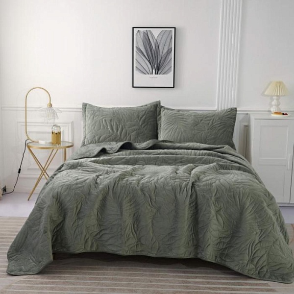 Комплект покрывало и наволочки 240 х 260 см Sofi de Marko Глория зелёный