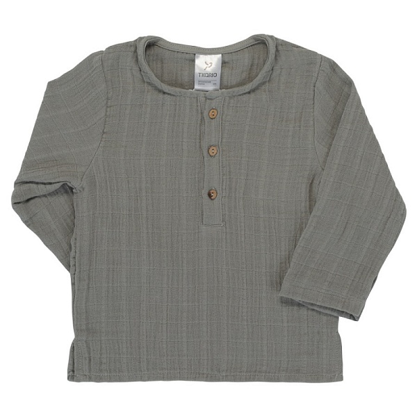 Рубашка из хлопкового муслина 3-4 Y Tkano Essential серый