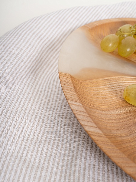 Тарелка "Река" 30 см, жемчуг