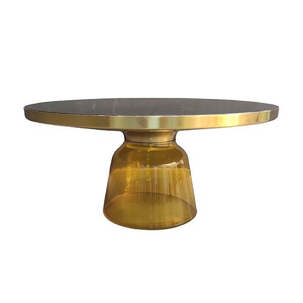 Столик кофейный odd, D75 см, черный/желтый