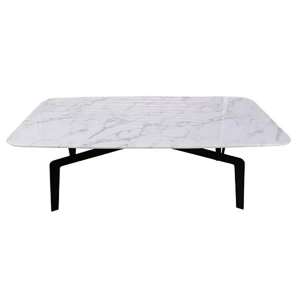 Столик чайный nilsen, 130х70х40 см, мрамор/черный