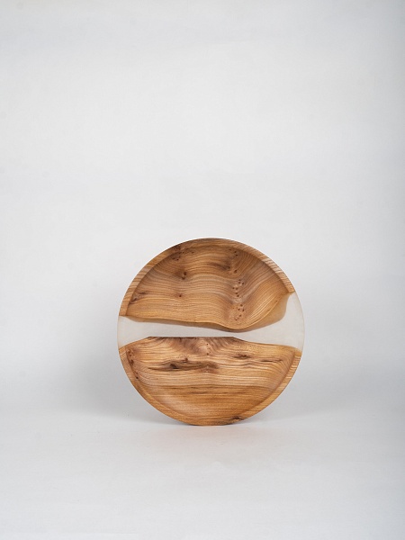 Тарелка "Река" 30 см, жемчуг