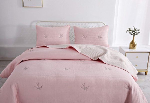 Комплект покрывало и наволочка 160 х 220 см Sofi de Marko Жаклин пепельная роза