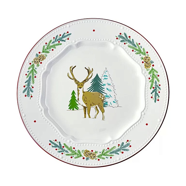 Набор тарелок 23 см Tkano Nordic winter 4 шт белый 