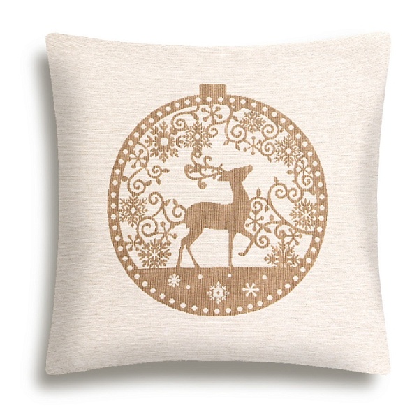 Подушка 45 х 45 см Le Gobelin Нидерланды Олень бежевая/белая