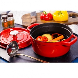 Кокот круглый чугунный 24 см Magia Gusto красный