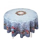Скатерть круглая 160 см Le Gobelin Новогодние ягоды серо-голубая