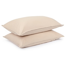 Набор наволочек из органического стираного хлопка 70 x 50 см Tkano Essential 2 шт бежевый