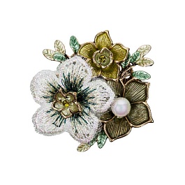 Брошь Shadore Букет, хаки