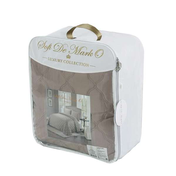 Комплект из покрывала и двух наволочек 240 х 260 см Sofi de Marko Одри кофейный