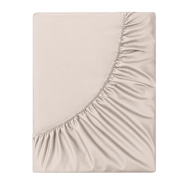 Простыня на резинке 160х200х25 см Soft Silver, песчаный берег