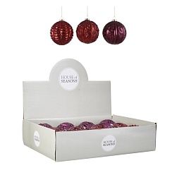 Шар стеклянный 10 см House of Seasons пурпурный 