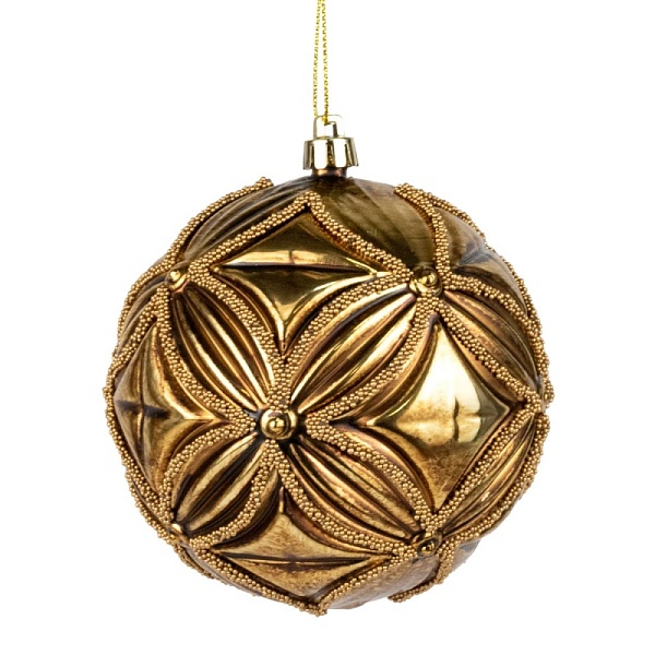 Украшение подвесное Шар 10 см Азалия золотой