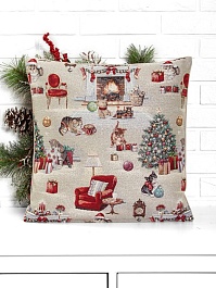 Подушка 45х45 см Котята у камина