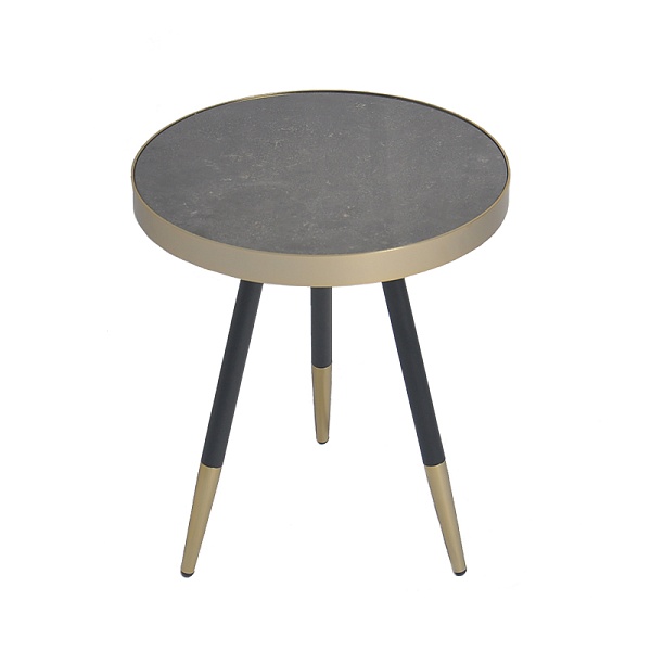Стол hedda, D40 см, черный/матовое золото