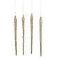 Набор украшений подвесных 21,5 см  Азалия Сосулька с глиттером шампань 4 шт