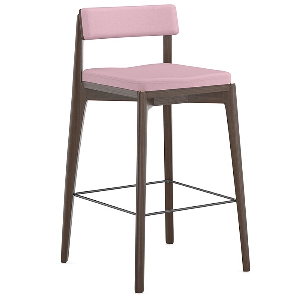 Стул полубарный aska, рогожка, венге/розовый