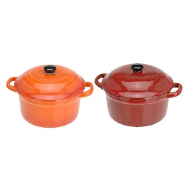 Кастрюля с крышкой 15,6х5,5см рыжий/терракотовый