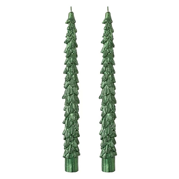 Набор свечей 25 см Tkano 2 шт зеленый