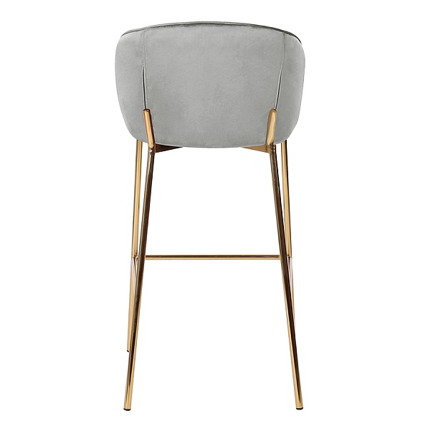 Стул барный coral, велюр, серо-бежевый