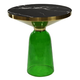 Столик кофейный odd, D50 см, мрамор/зеленый