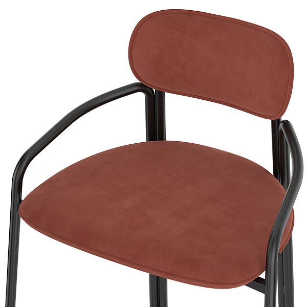 Набор барных стульев Latitude Ror Round 2 шт чёрный-тёмно-красный