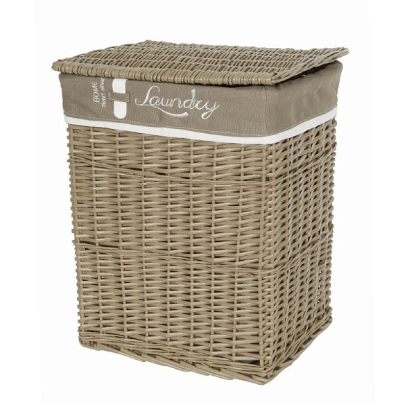 Корзина для белья с крышкой и подкладкой Tony Basket Laundry серый