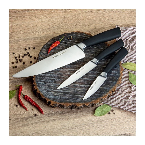 Набор кухонных ножей в универсальном блоке Nadoba Una 3 шт