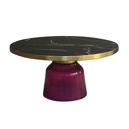 Столик кофейный odd, D75 см, черный мрамор/фиолетовый