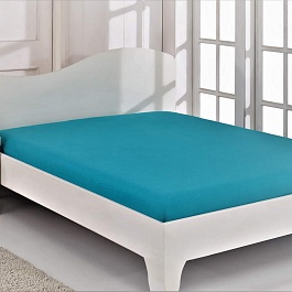 Простыня трикотажная на резинке 180 x 200 x 30 см Sofi de Marko бирюза