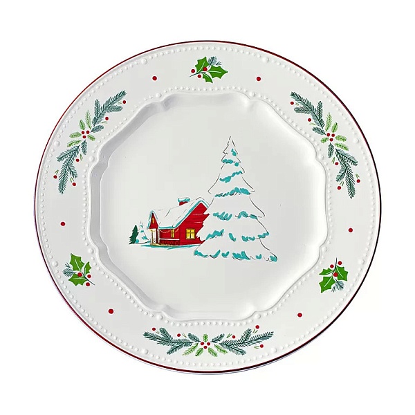 Набор тарелок 23 см Tkano Nordic winter 4 шт белый 