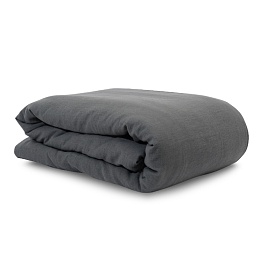 Пододеяльник изо льна 200 х 200 см Tkano Essential тёмно-серый