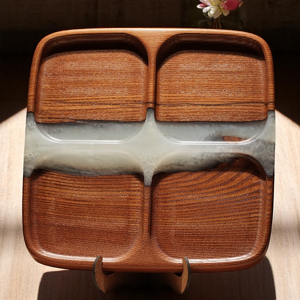 Менажница "Квадро" 25 см, жемчуг