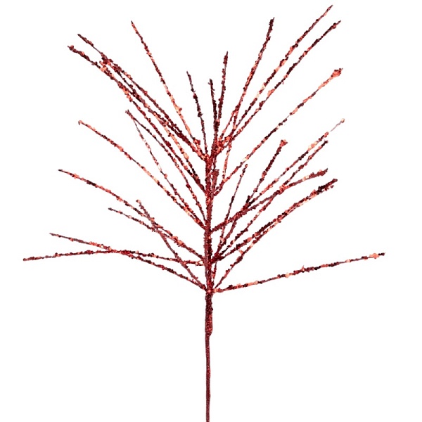 Ветка с глиттером 73 см Азалия красная